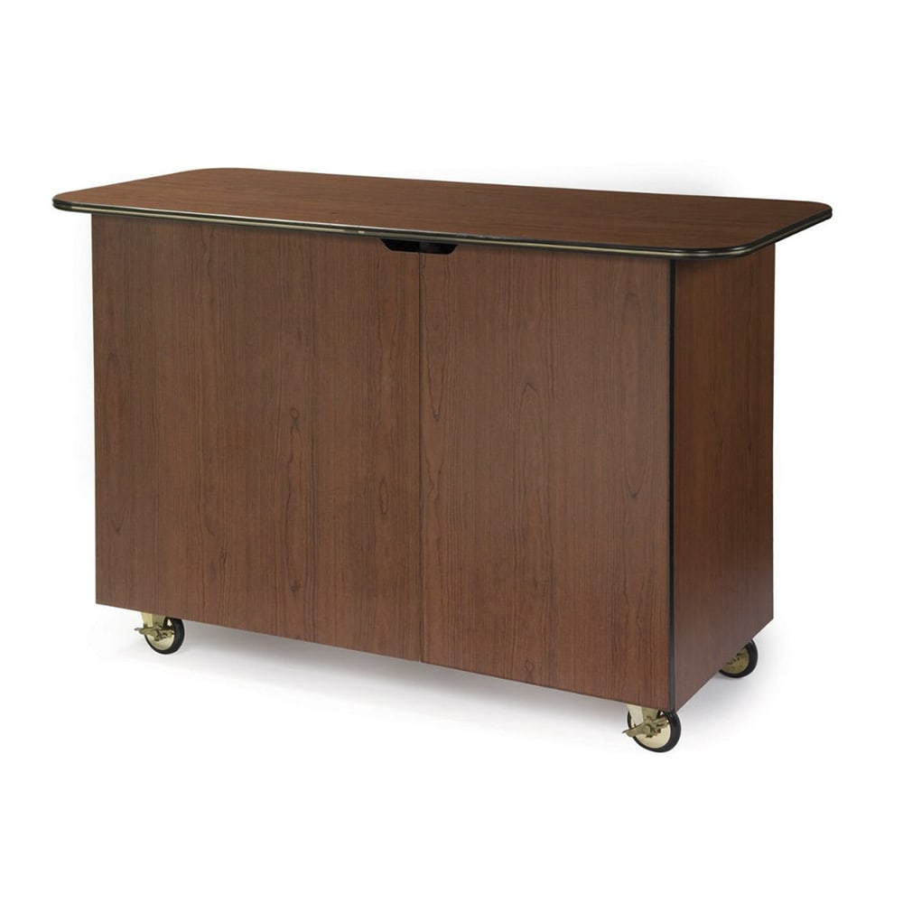 Lakeside 68205 57 1/2" Mobile Enclosed Beverage Service Cart w/ (5) Compartments - Wood, Victorian Cherry