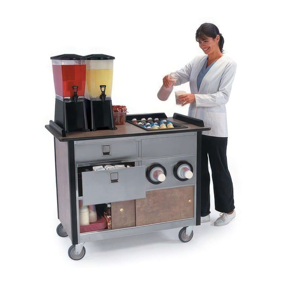 Lakeside 690-10 GRN Food Cart w/ Drawers, 44 1/2"L x 24 1/2"W x 37 3/4"H, Green