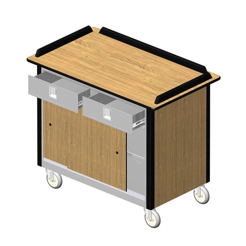Lakeside 690-20 GRSAN Food Cart w/ Drawers, 44 1/2"L x 24 1/2"W x 37 3/4"H, Gray
