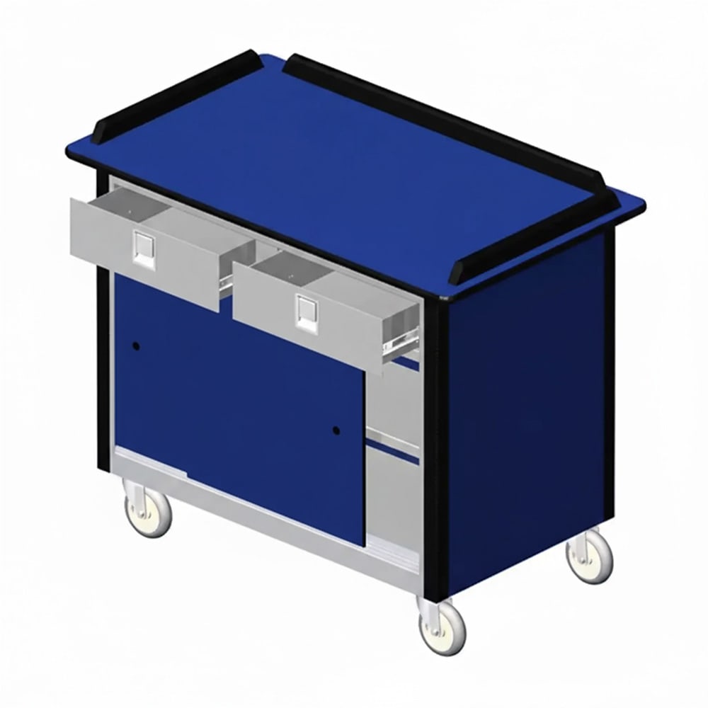 Lakeside 690-20 RBLU Food Cart w/ Drawers, 44 1/2"L x 24 1/2"W x 37 3/4"H, Royal Blue