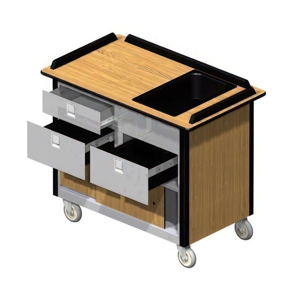 Lakeside 690-30 GRSAN Food Cart w/ Drawers, 44 1/2"L x 24 1/2"W x 37 3/4"H, Gray