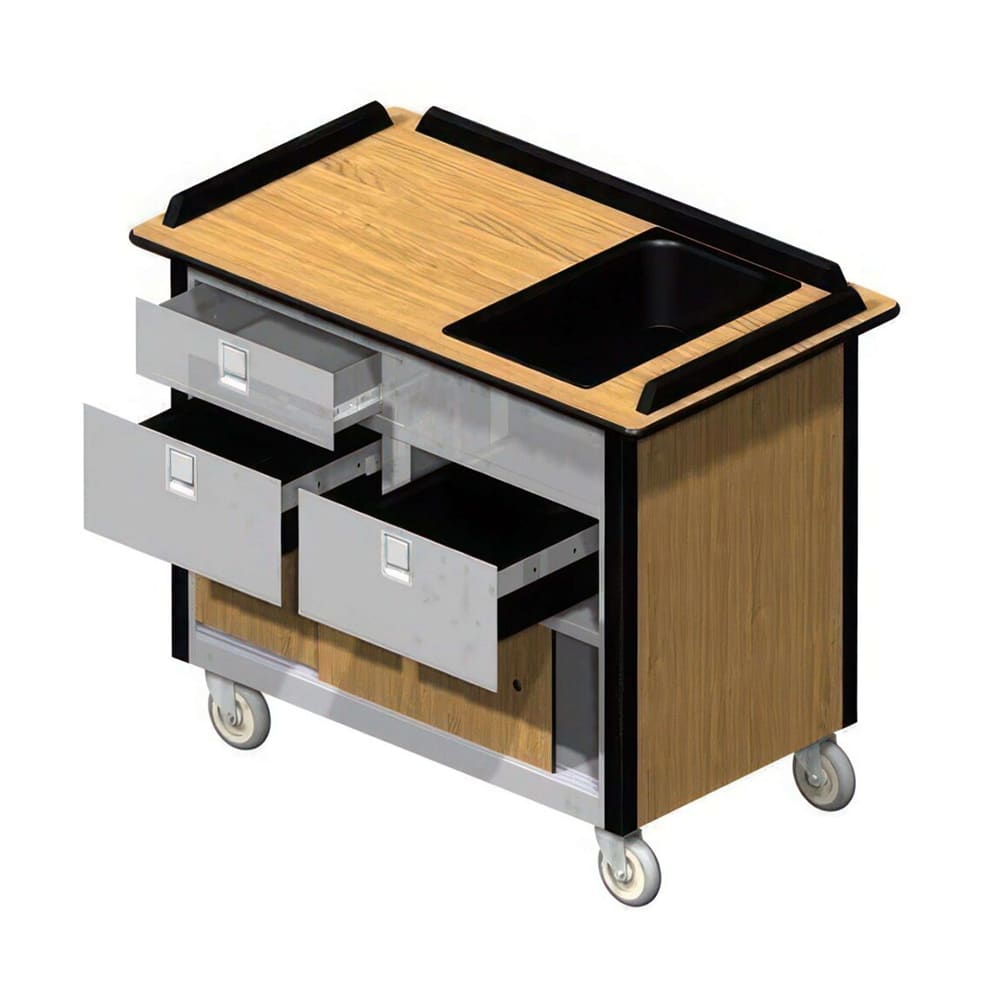 Lakeside 690-30 HRMAP Food Cart w/ Drawers, 44 1/2"L x 24 1/2"W x 37 3/4"H, Hard Rock Maple
