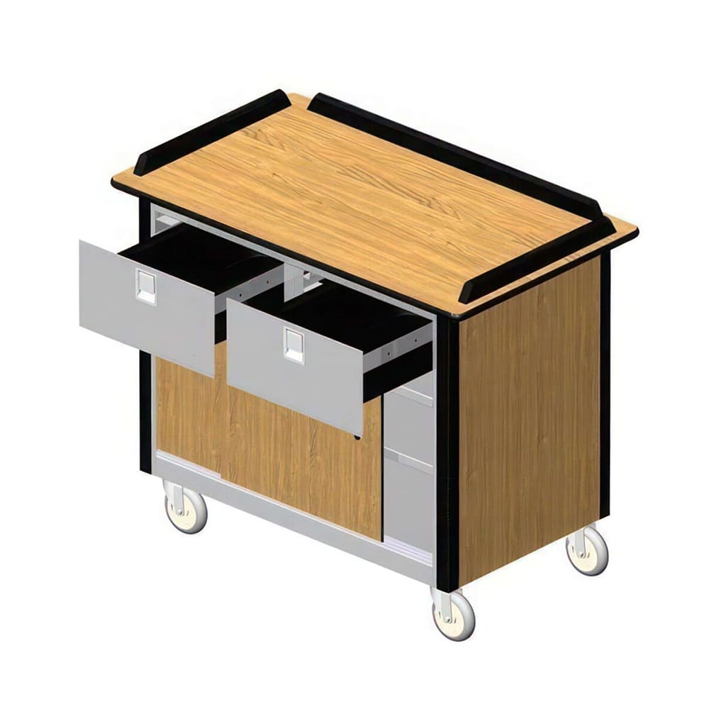 Lakeside 690-40 RED Food Cart w/ Drawers, 44 1/2"L x 24 1/2"W x 37 3/4"H, Red