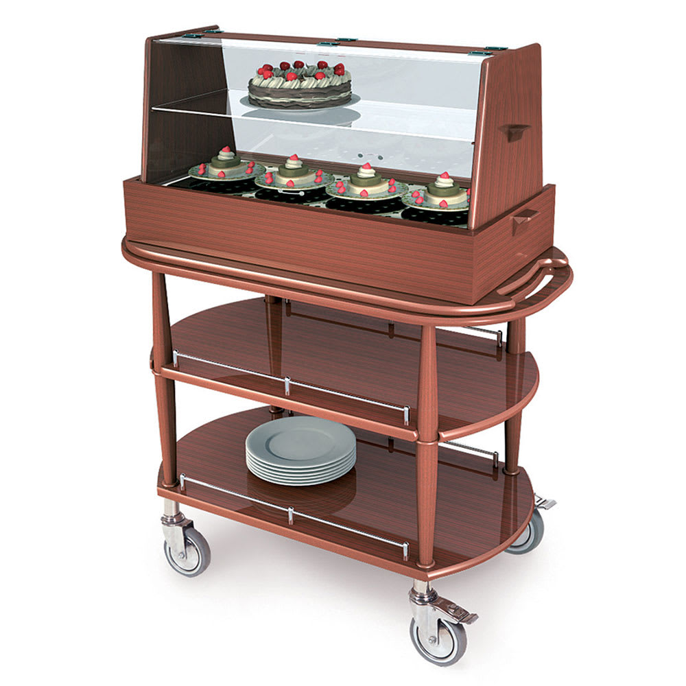 Geneva Oval Dessert Cart w/ Display Case Design (70358)