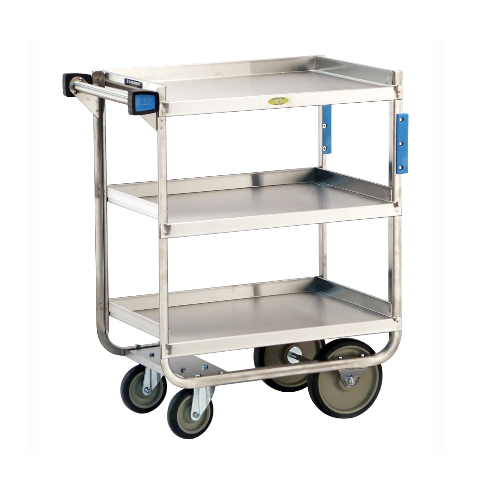 Lakeside 711 3 Level Stainless Utility Cart w/ 700 lb Capacity, Raised Ledges