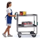 Lakeside 7140 2 Level Stainless Utility Cart w/ 1000 lb Capacity, Raised Ledges thumbnail 2