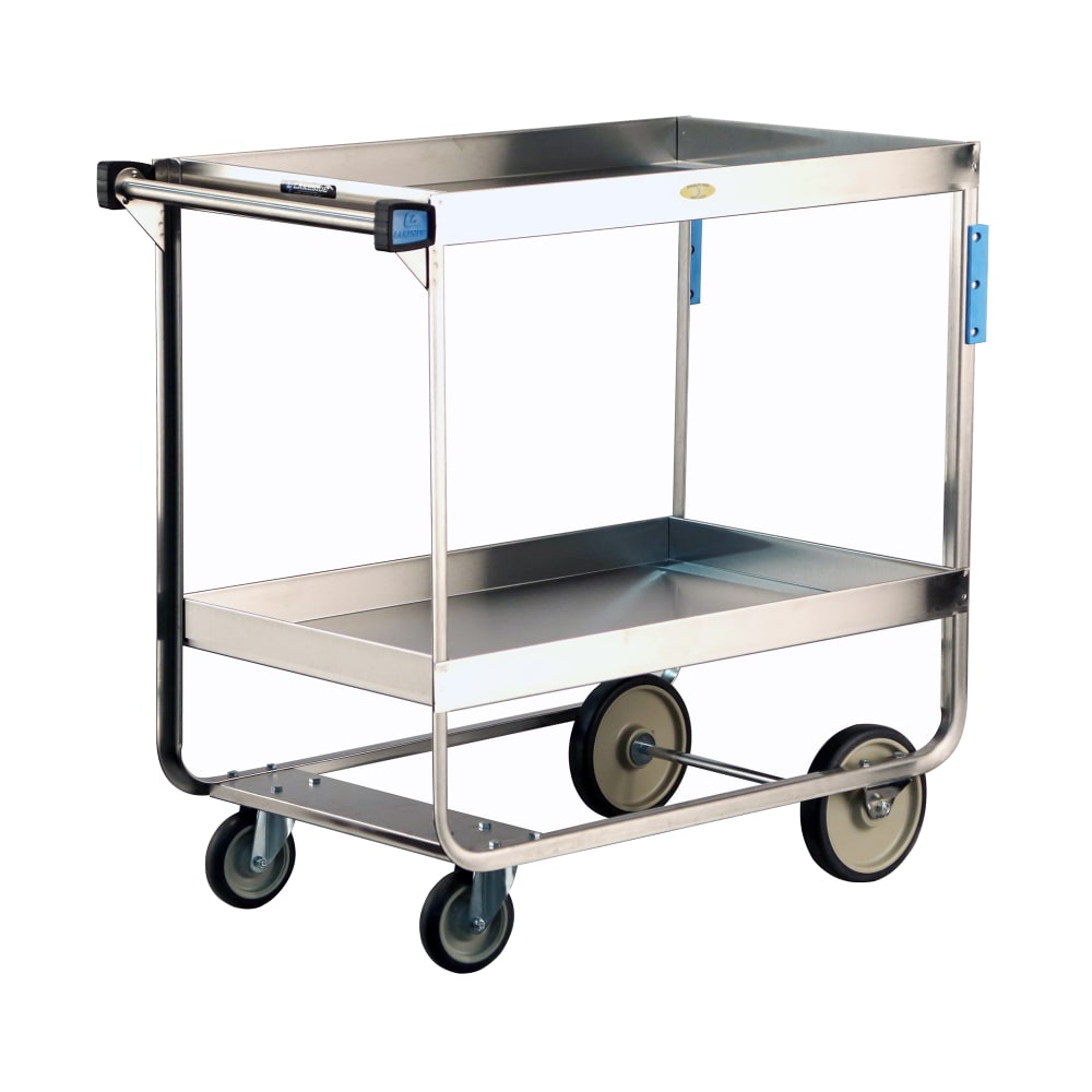 Lakeside 727 2 Level Stainless Utility Cart w/ 700 lb Capacity, Raised Ledges