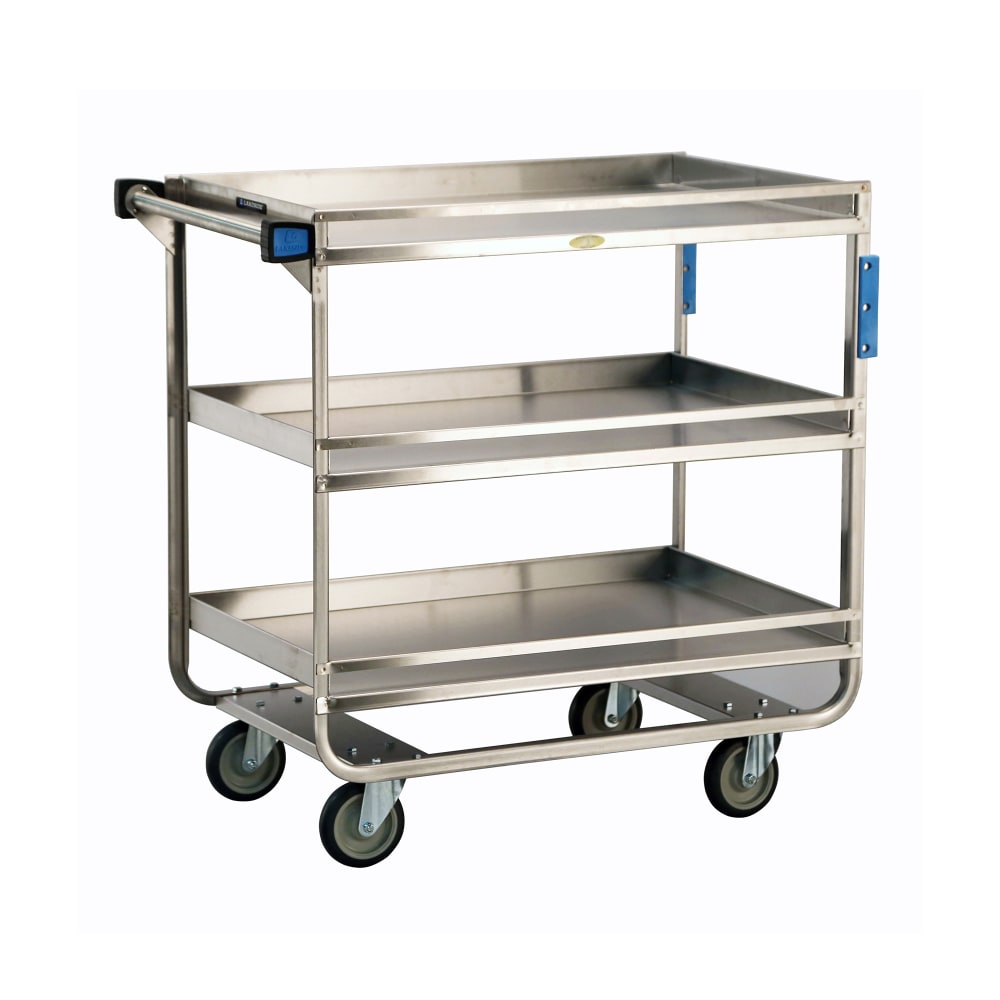 Lakeside 730 3 Level Stainless Utility Cart w/ 700 lb Capacity, Raised Ledges