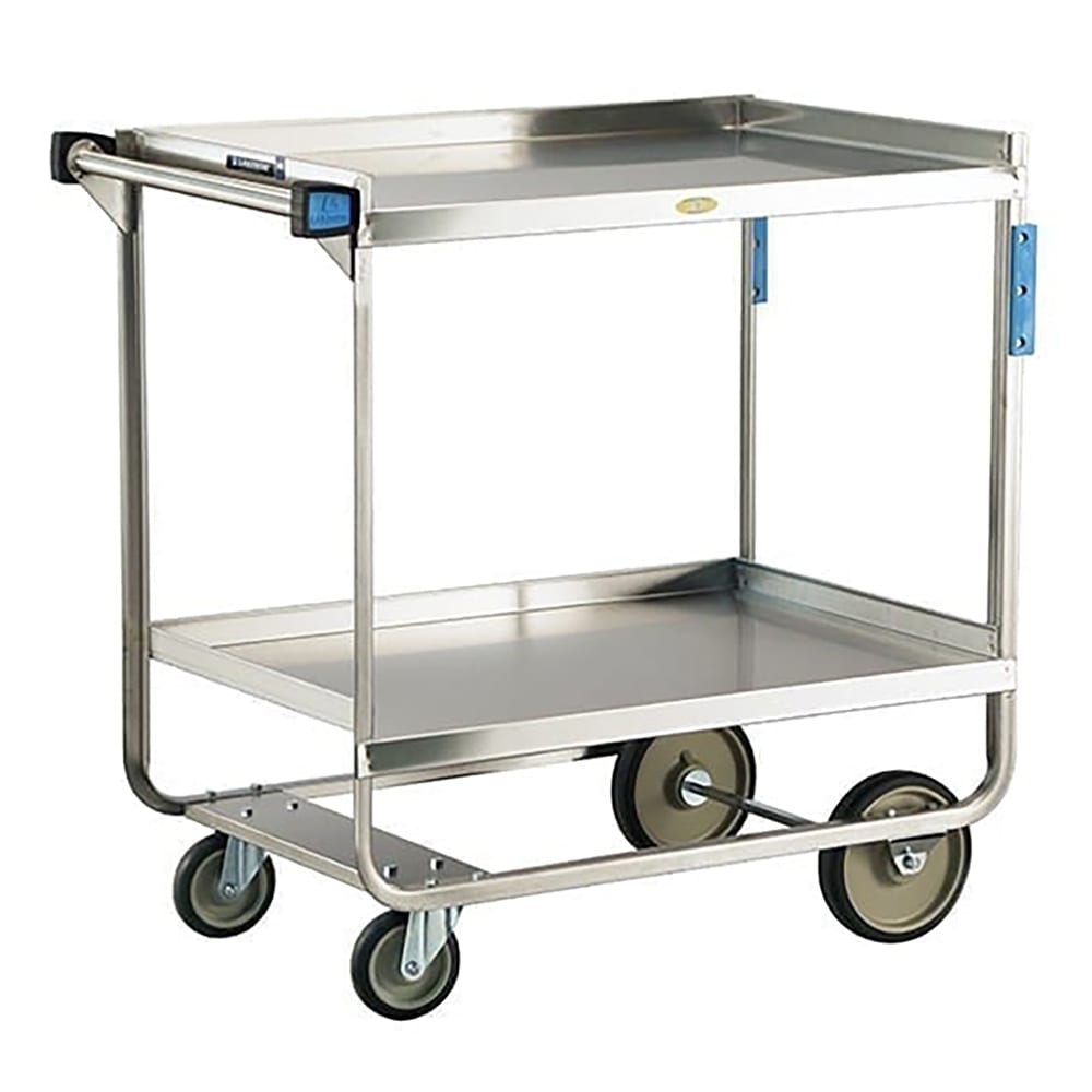 Lakeside 743 2 Level Stainless Utility Cart w/ 700 lb Capacity, Raised Ledges