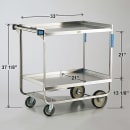 Lakeside 743 2 Level Stainless Utility Cart w/ 700 lb Capacity, Raised Ledges thumbnail 2