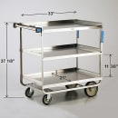Lakeside 744 3 Level Stainless Utility Cart w/ 700 lb Capacity, Raised Ledges thumbnail 2