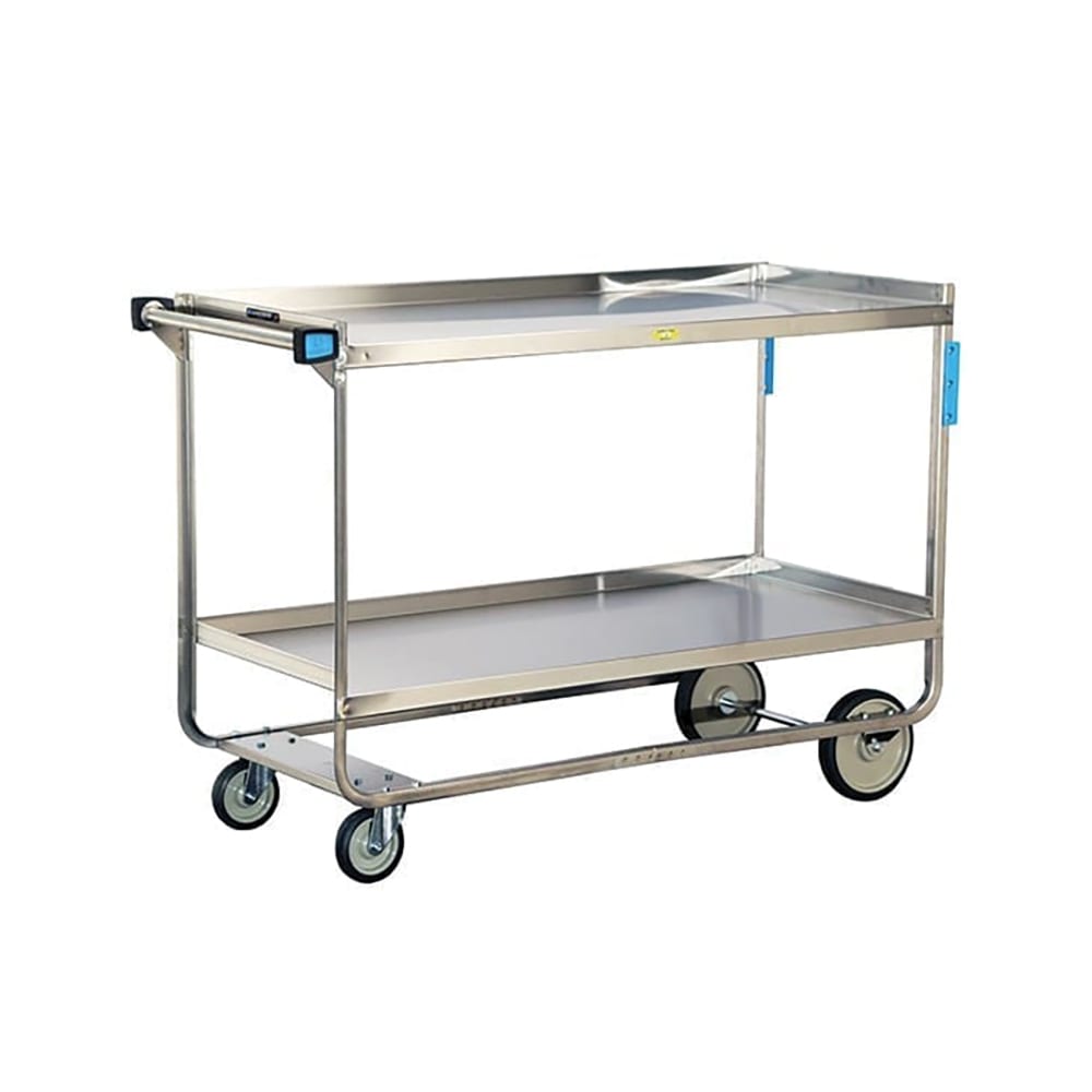 Lakeside 758 2 Level Stainless Utility Cart w/ 700 lb Capacity, Raised Ledges