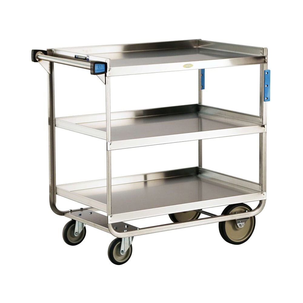 Lakeside 759 3 Level Stainless Utility Cart w/ 700 lb Capacity, Raised Ledges