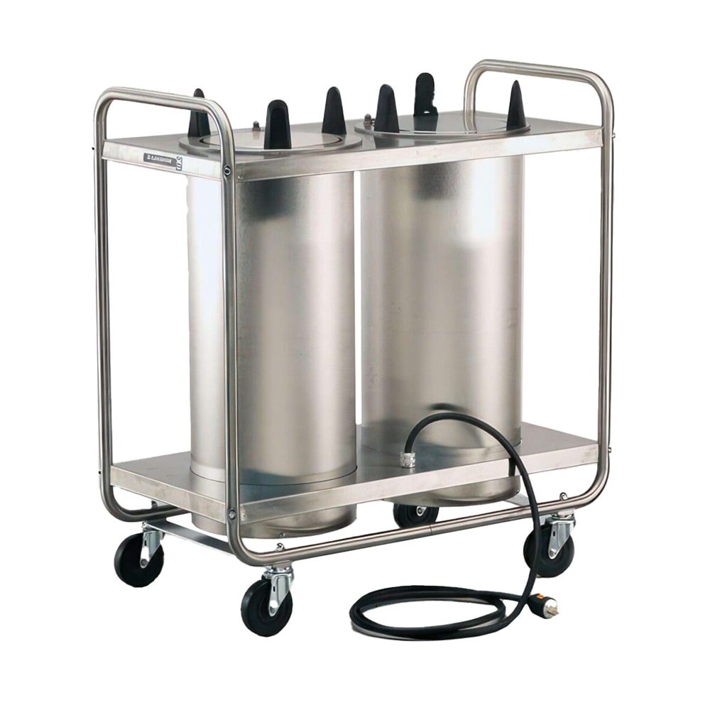 Lakeside 8210 31" Heated Mobile Dish Dispenser w/ (2) Columns - Stainless, 120v