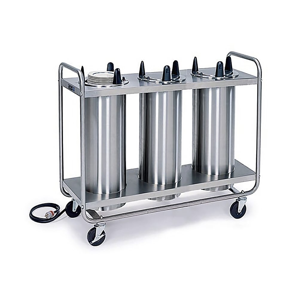 Lakeside 8307 52 1/2" Heated Mobile Dish Dispenser w/ (3) Columns - Stainless, 120v