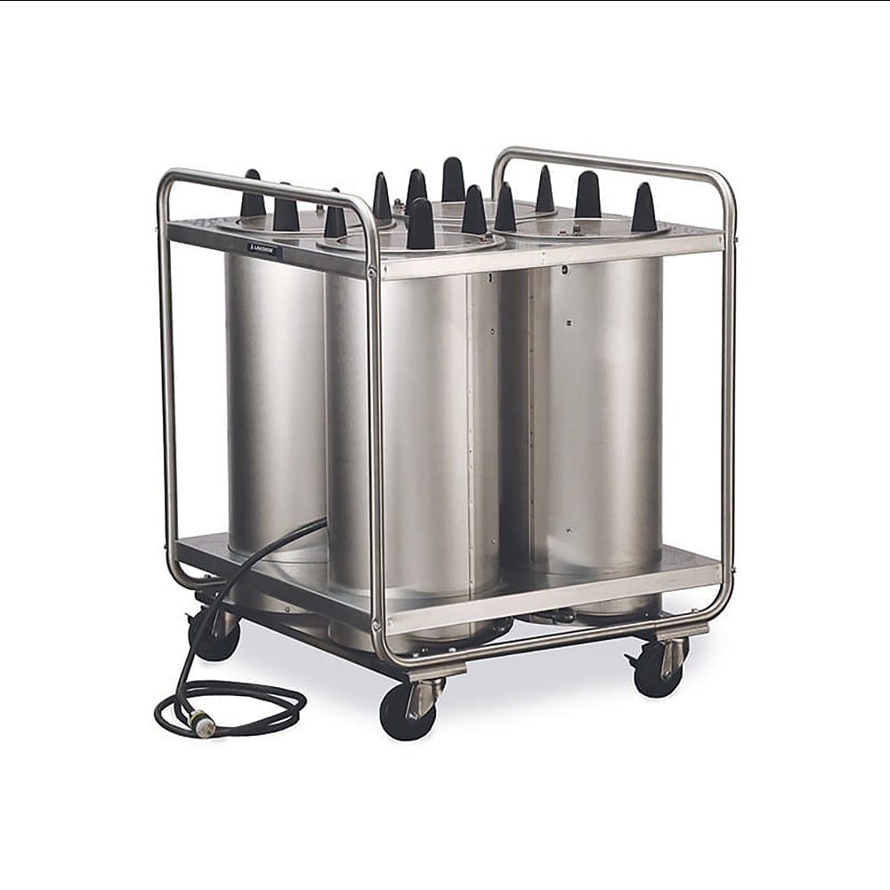 Lakeside 8407 31" Heated Mobile Dish Dispenser w/ (4) Columns - Stainless, 120v