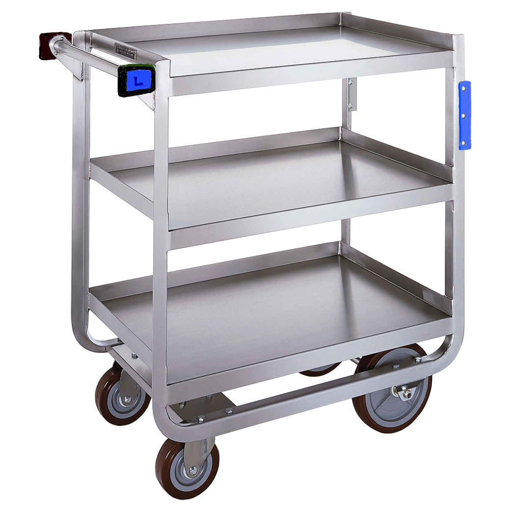 Lakeside 939 3 Level Stainless Utility Cart w/ 1000 lb Capacity, Raised Ledges