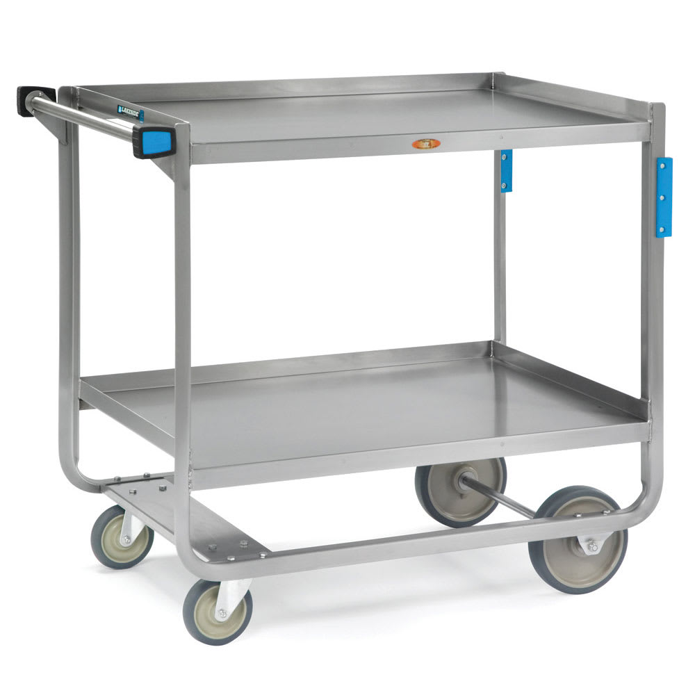 Lakeside 947 2 Level Stainless Utility Cart w/ 1000 lb Capacity, Raised Ledges