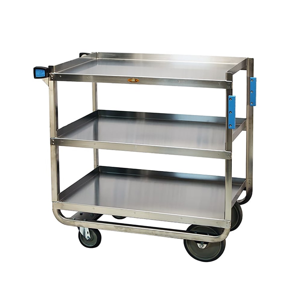 Lakeside 959 3 Level Stainless Utility Cart w/ 1000 lb Capacity, Raised Ledges
