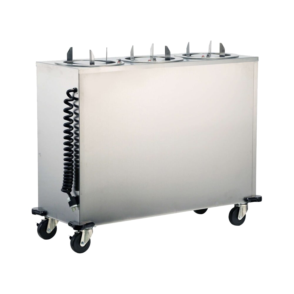 Lakeside 975 51 13/16" Heated Mobile Dish Dispenser w/ (3) Columns - Stainless, 220v/1ph
