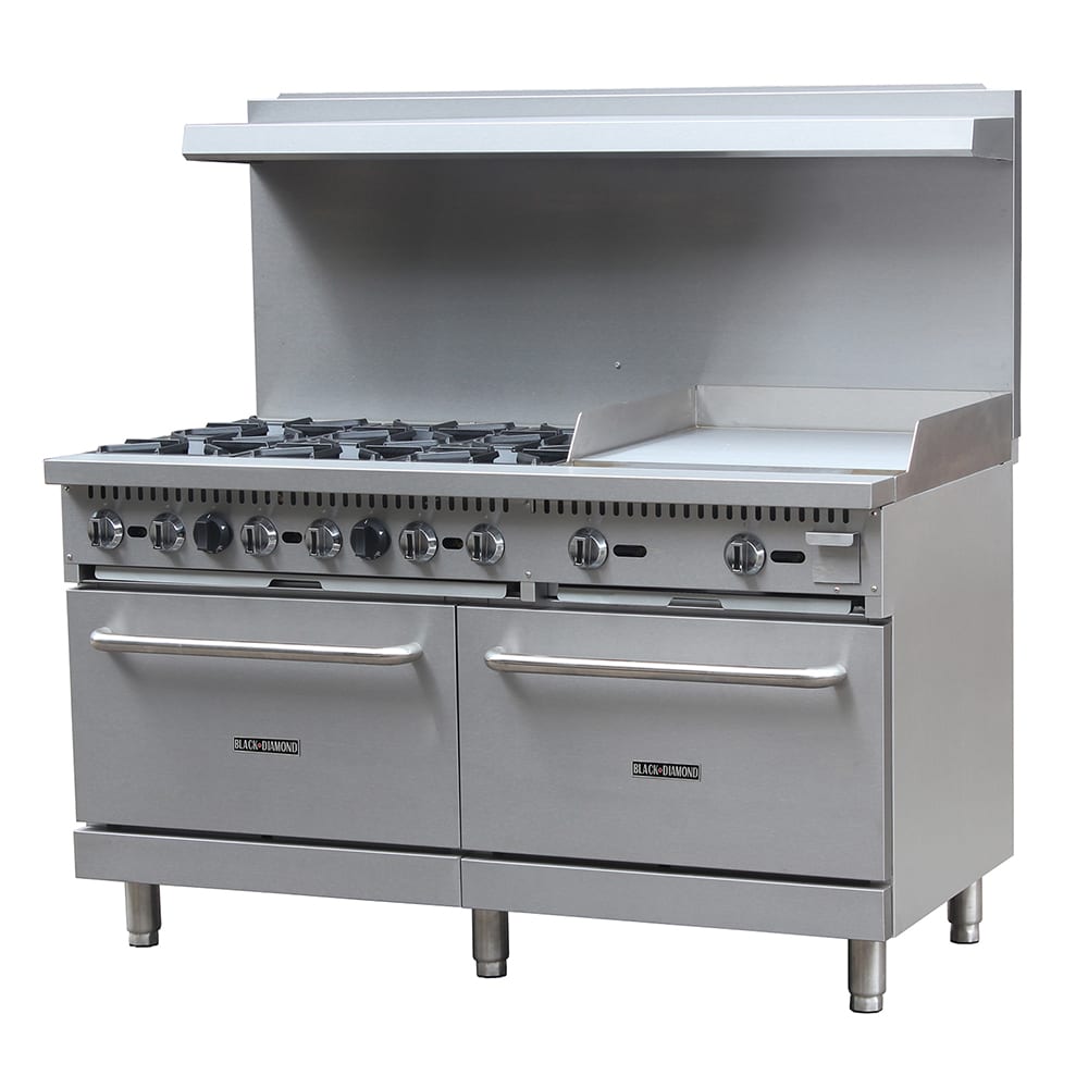 Black Diamond BDGR-6024G 60" 6 Burner Gas Range w/ Griddle, Natural Gas
