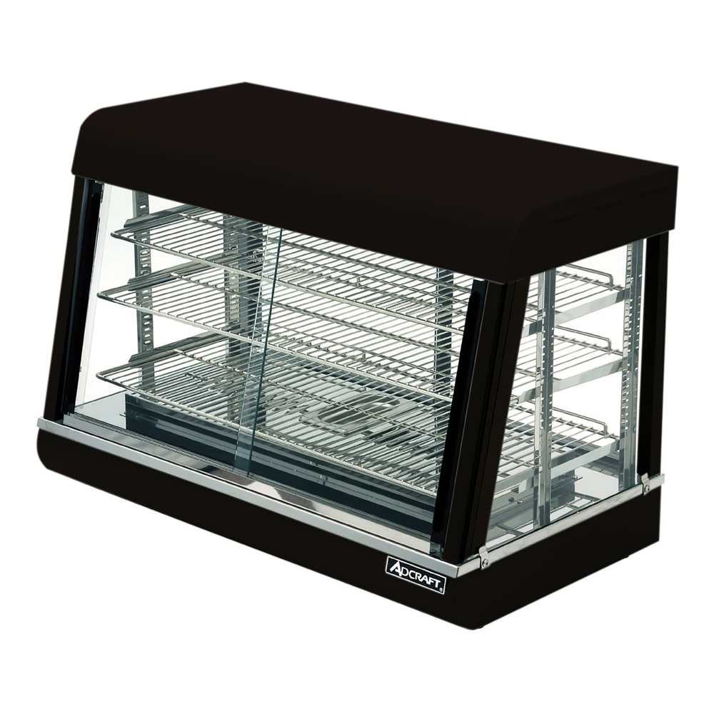 Adcraft HD-36 35 1/2" Self Service Countertop Heated Display Case w/ Straight Glass - (3) Shelves, 120v