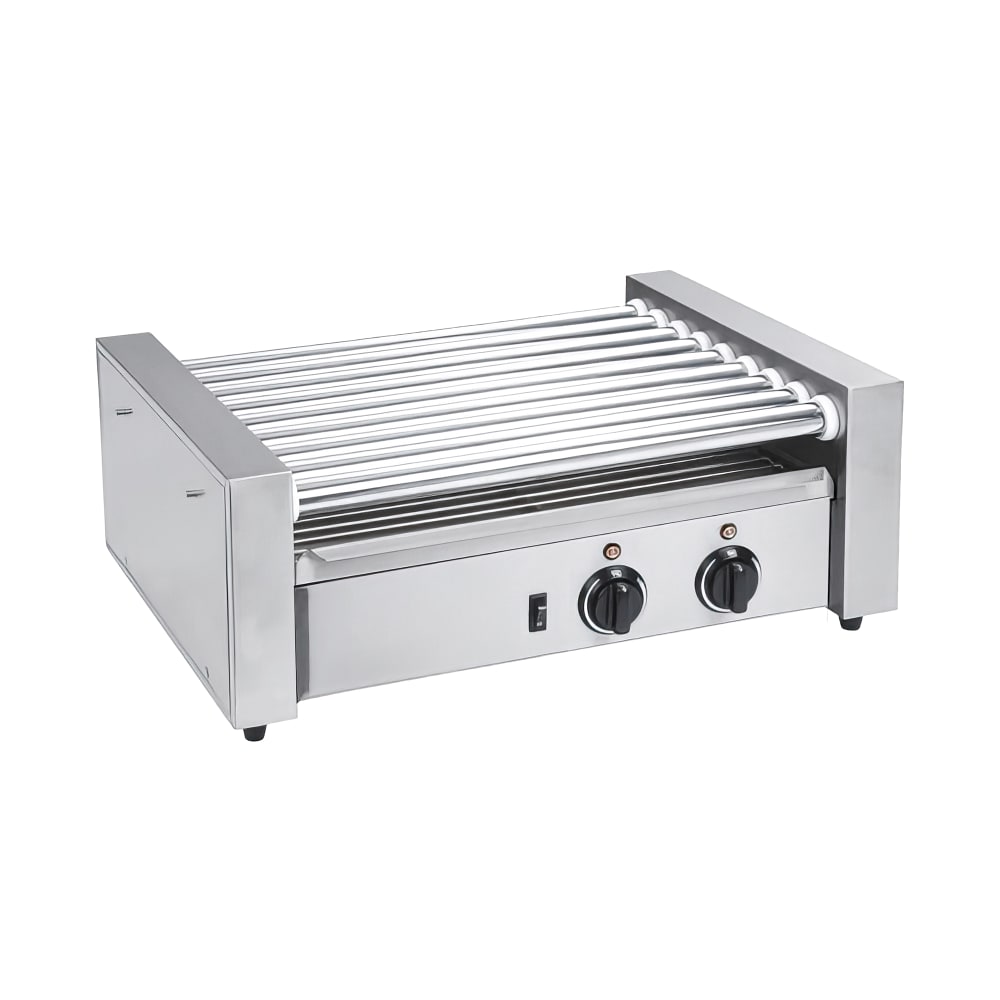 MoTak HDRG3 24 Hot Dog Roller Grill w/ Manual Controls - Flat Top, 120v
