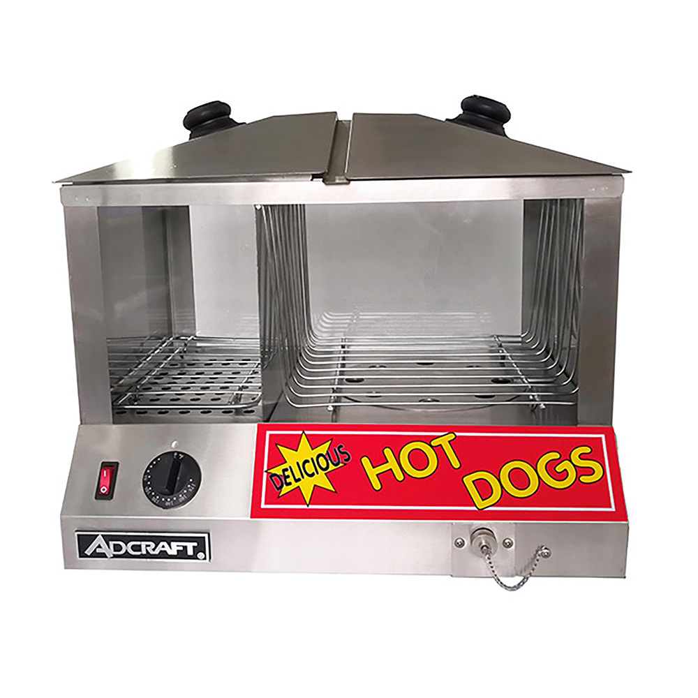 Adcraft HDS-1300W/100 Hot Dog Steamer w/ (100) Hot Dog & (48) Bun Capacity, 120v