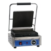Adcraft SG-811 Single Commercial Panini Press w/ Cast Iron Grooved Plates, 120v thumbnail 3