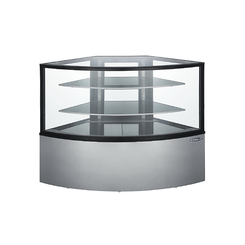 Kool-It KBF-60C 57 1/2" Full Service Refrigerated Bakery Case w/ Curved Glass - (3) Levels, 110v