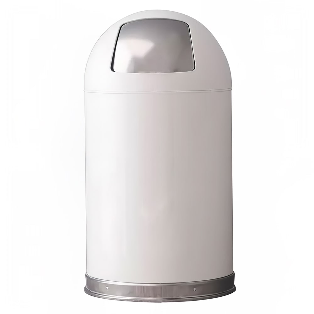 Witt 12 gal Indoor Decorative Trash Can - Metal, White (12DTWH)