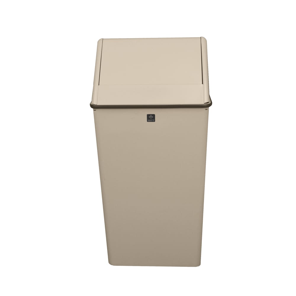 Witt 13 gal Indoor Decorative Trash Can - Metal, Almond (1311HTAL)