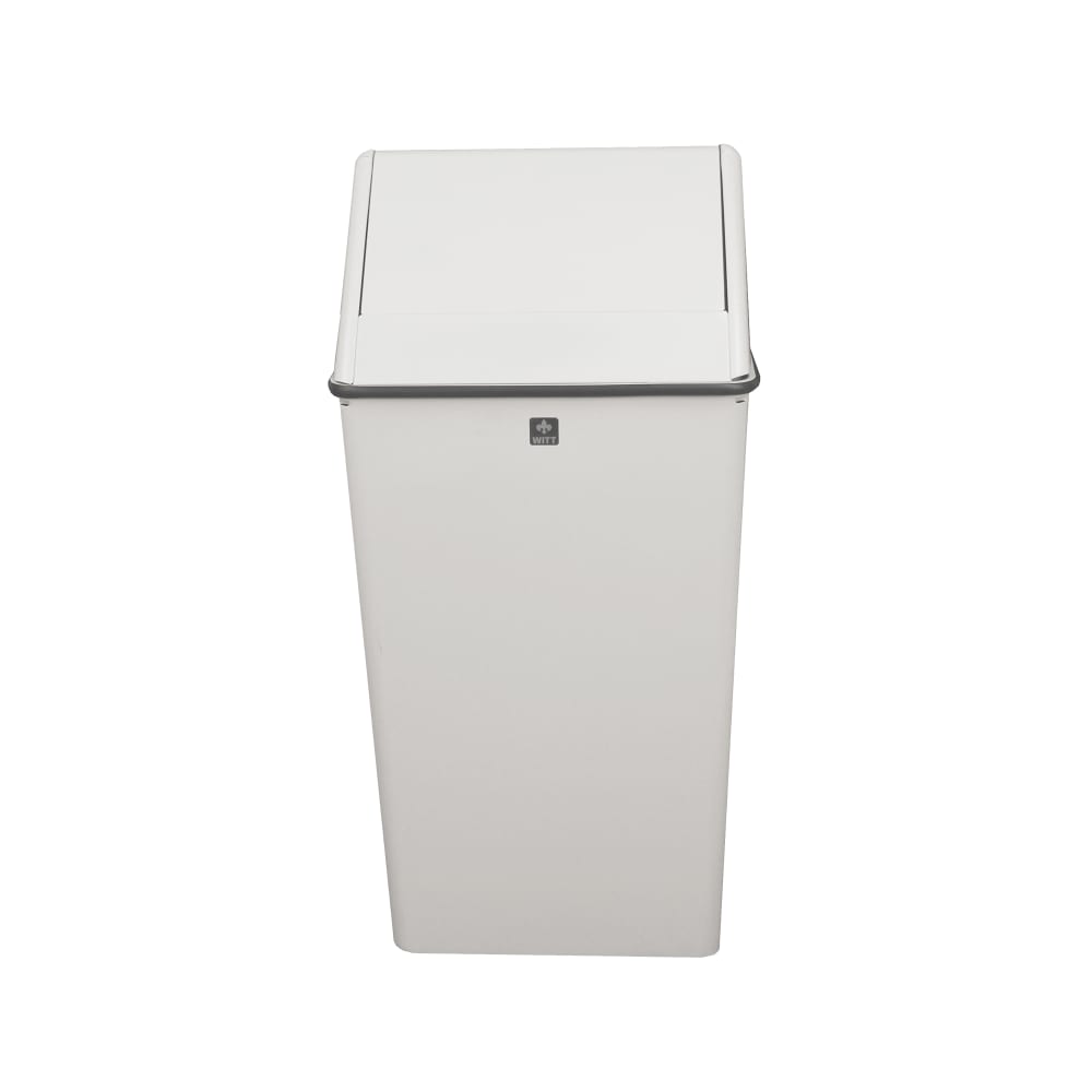 Witt 13 gal Indoor Decorative Trash Can - Metal, White (1311HTWH)