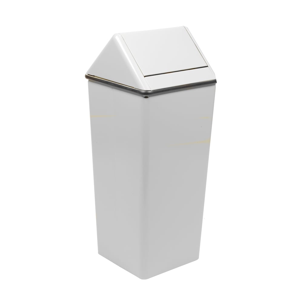 Witt 21 gal Indoor Decorative Trash Can - Metal, White (1411HTWH)