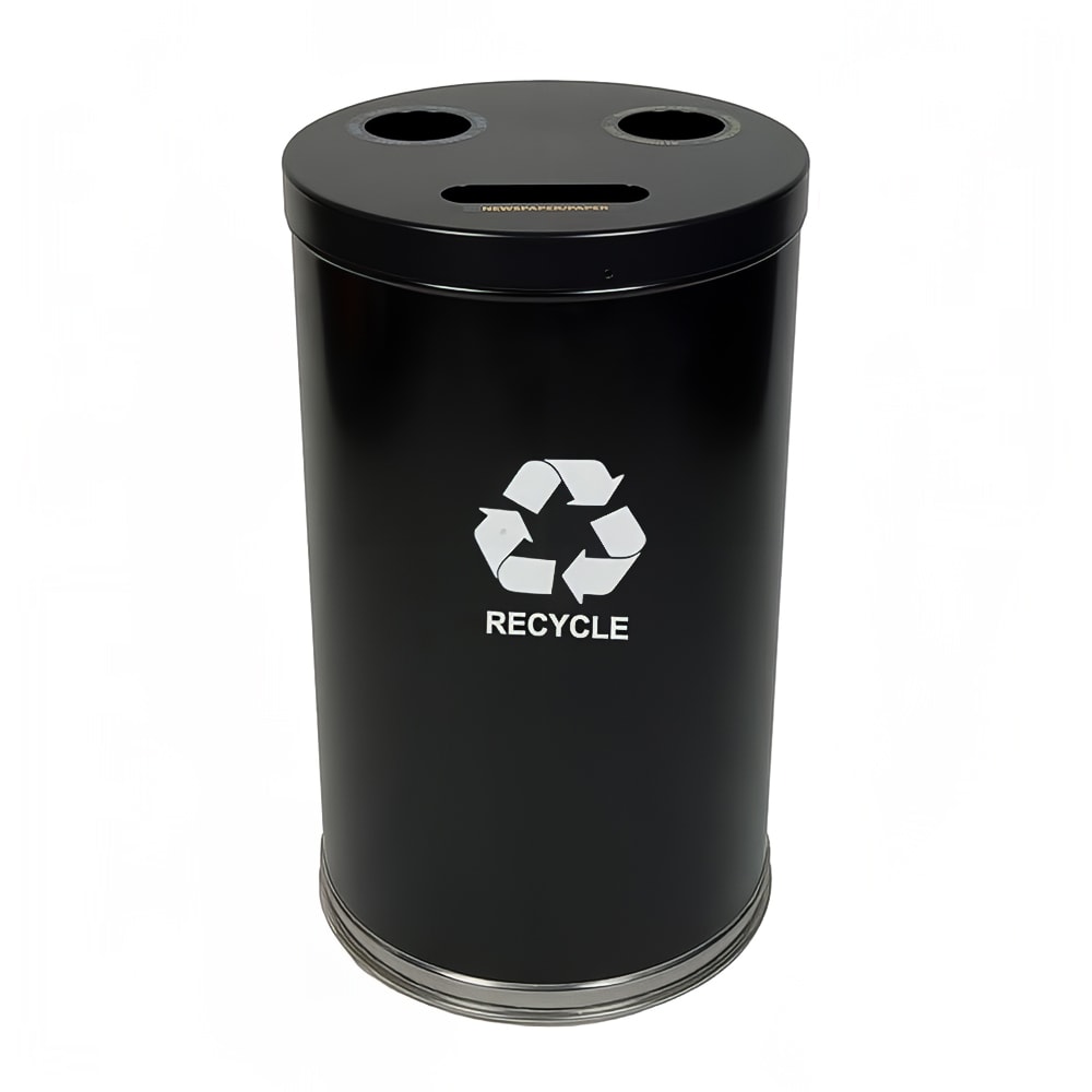 Witt 33 gal Multiple Materials Recycle Bin - Indoor, Multiple Sections, Decorative (18RTBK)