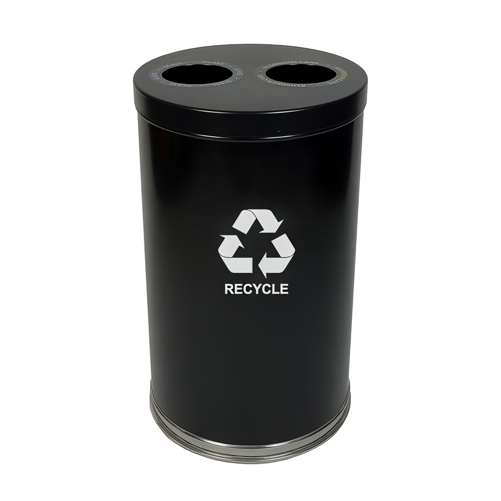 Witt 36 gal Multiple Materials Recycle Bin - Indoor, Multiple Sections, Decorative (18RTBK-2H)