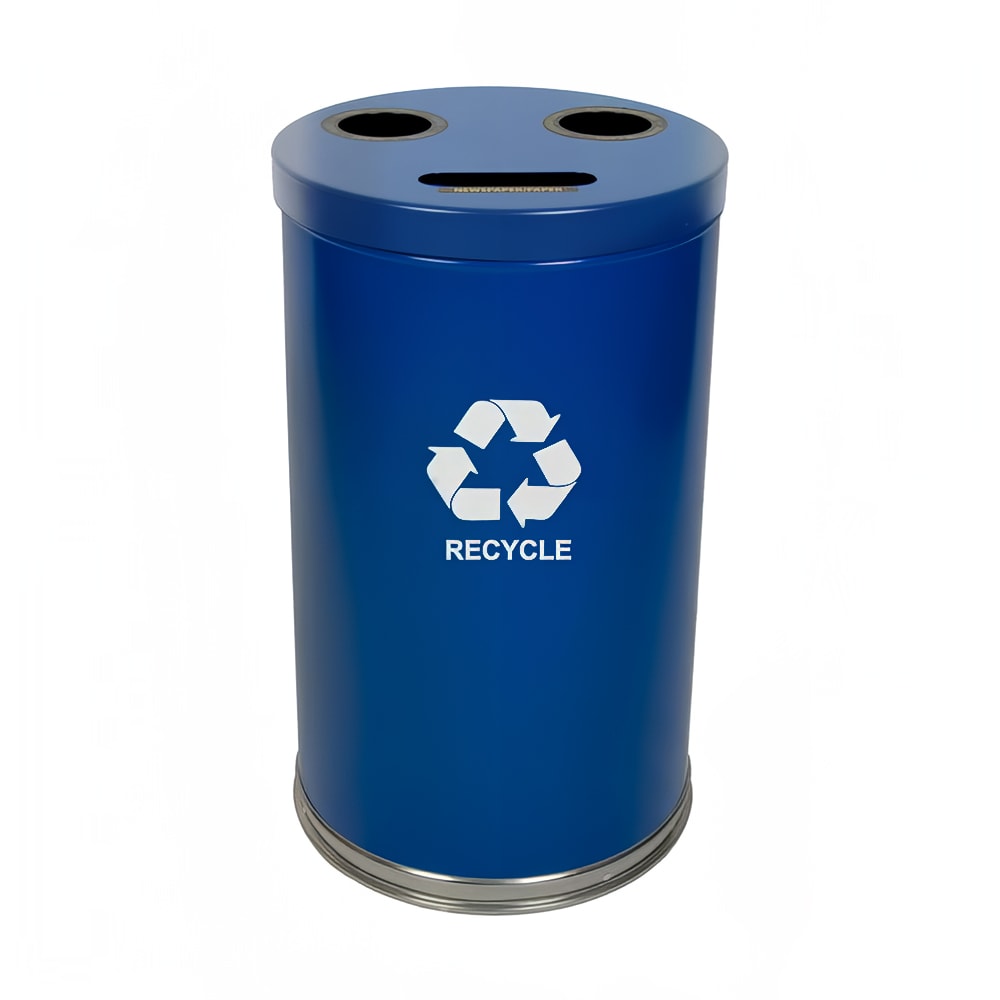 Witt 33 gal Multiple Materials Recycle Bin - Indoor, Multiple Sections, Decorative (18RTBL)