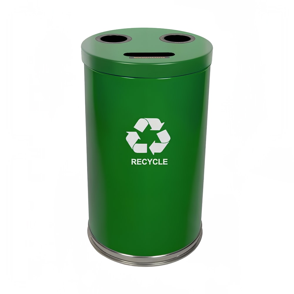 Witt 33 gal Multiple Materials Recycle Bin - Indoor, Multiple Sections, Decorative (18RTGN)