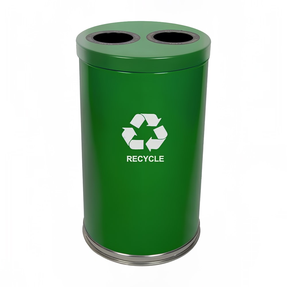 Witt 36 gal Multiple Materials Recycle Bin - Indoor, Multiple Sections, Decorative (18RTGN-2H)