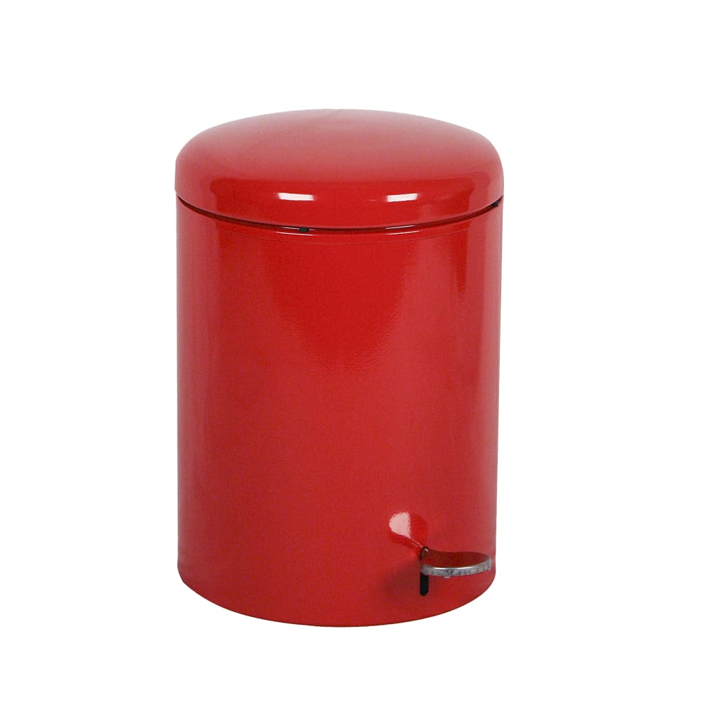 Witt 4 gal Round Metal Step Trash Can, 11 1/2" dia x 16"H, Red (2240RD)