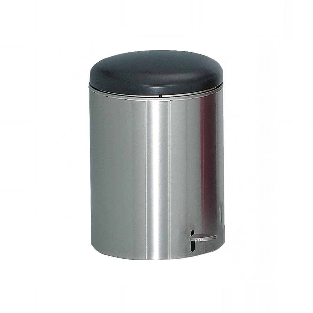 Witt 4 gal Round Metal Step Trash Can, 11 1/2" dia x 16"H, Stainless (2240SS)