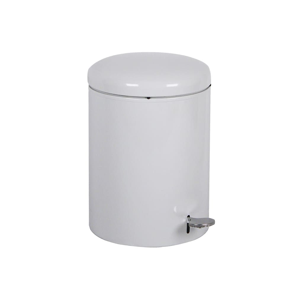 Witt 4 gal Round Metal Step Trash Can, 11 1/2" dia x 16"H, White (2240WH)