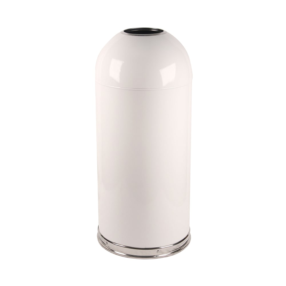 Witt 15 gal Indoor Decorative Trash Can - Metal, White (415DTWH)