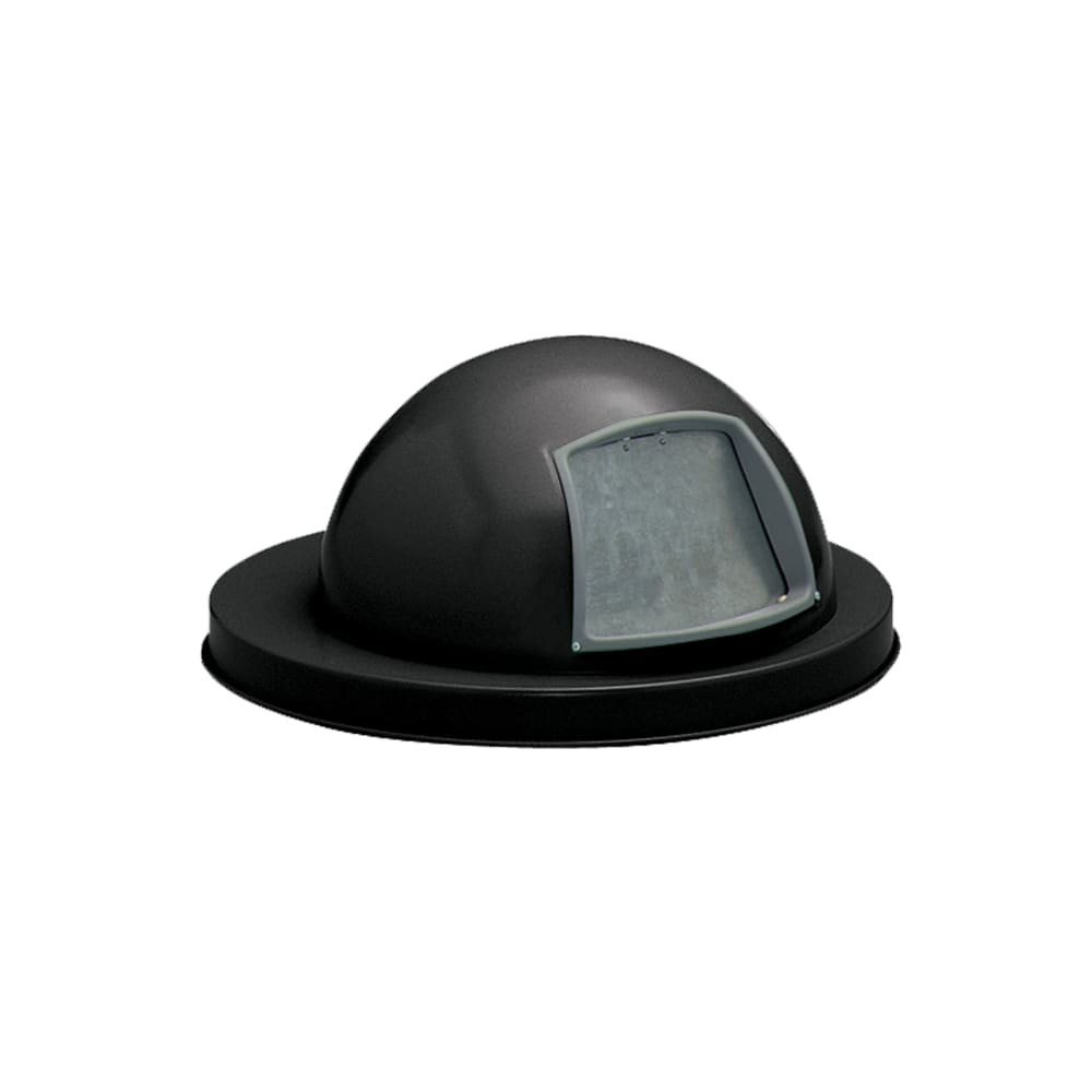 Witt Round Dome Trash Can Lid - Metal, Black (5555BK)