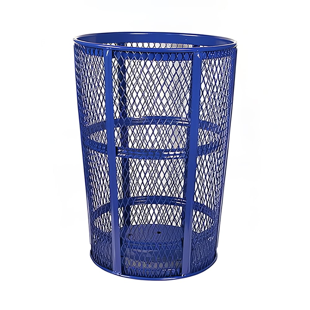Witt 48 Gallon Outdoor Trash Can w/ See Through Mesh, Blue Finish (EXP-52BL)