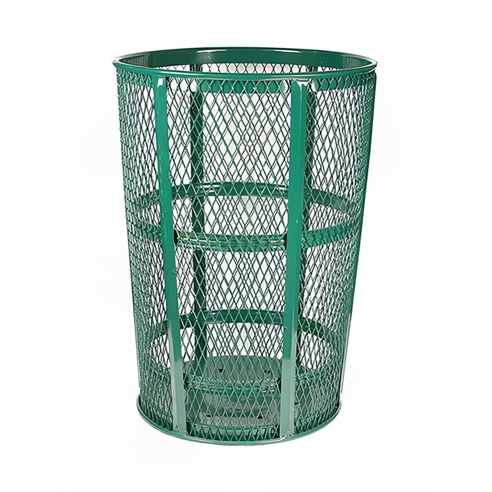 Witt 48 Gallon Outdoor Trash Can w/ See Through Mesh, Green Finish (EXP-52GN)