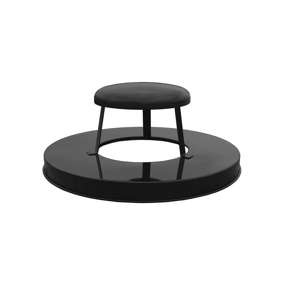 Witt Round Rain Cap Trash Can Lid - Metal, Black (M3601-RCL-BK)