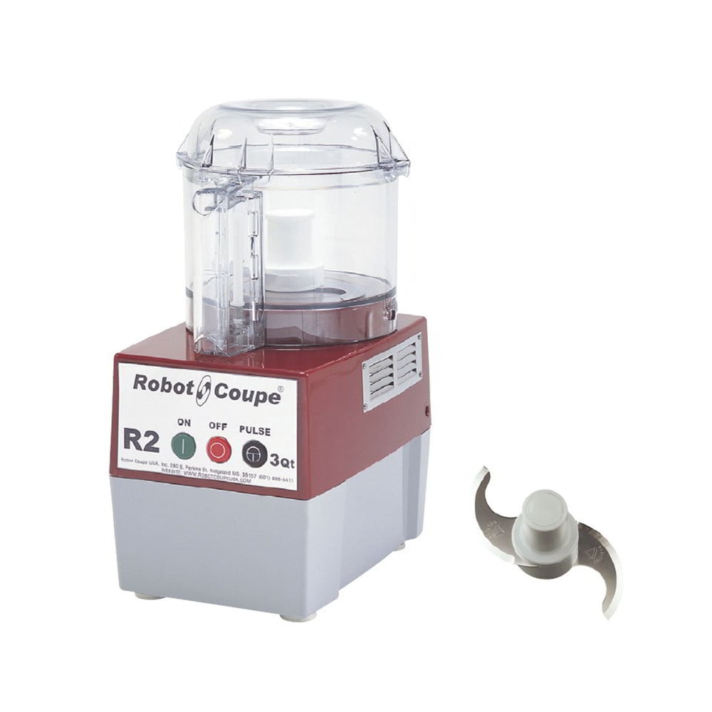Robot Coupe R2BCLR Cutter Mixer w/ 3 qt Clear Bowl, Smooth Edge S-Blade & 1 Speed