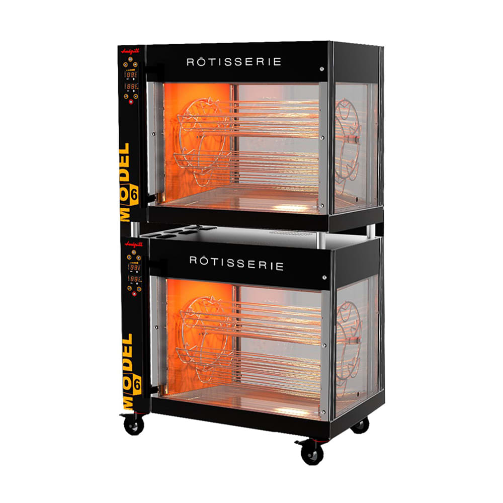 Doregrill MODEL Series Electric 2 Spit Rotisserie w/ 60 Bird Capacity, 220v (MODEL 6 DOUBLE STACK)