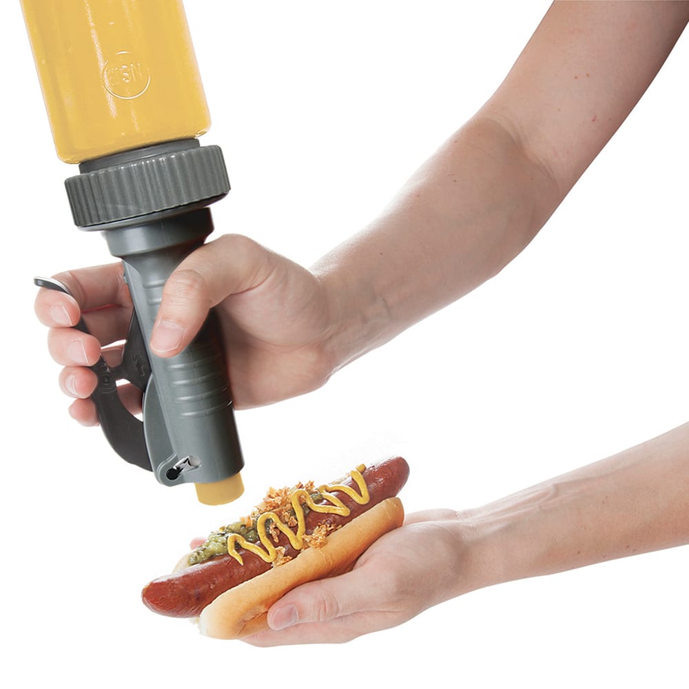 Nemco 10978 Handheld Adjustable Portion Pump w/ Squeeze Handle - Fits FIFO Bottles, Plastic